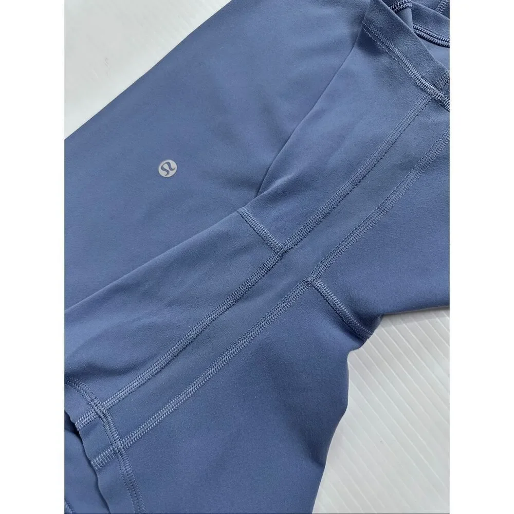 Lululemon Align Shorts 6” High Rise Washed Denim Blue Nulu Sz14 Yoga Athleisure